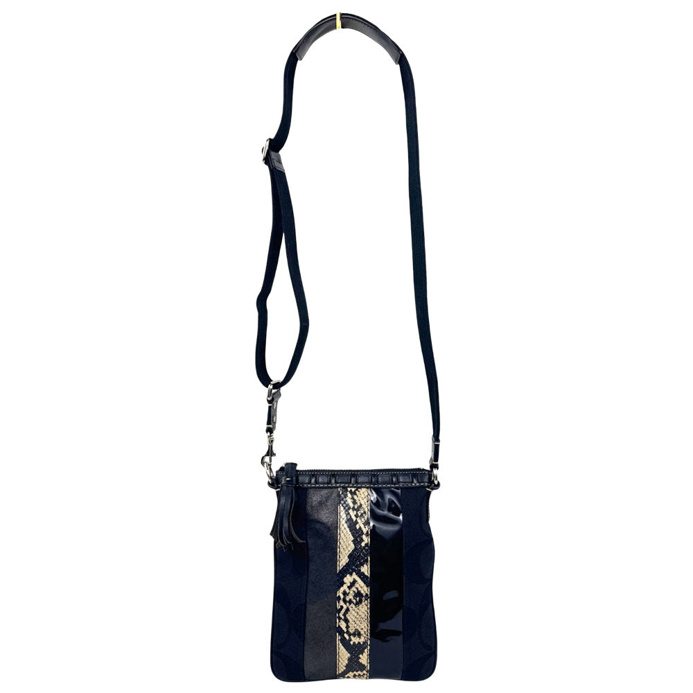 COACH Signature Stripe Python Print Crossbody Bag LHQ1958