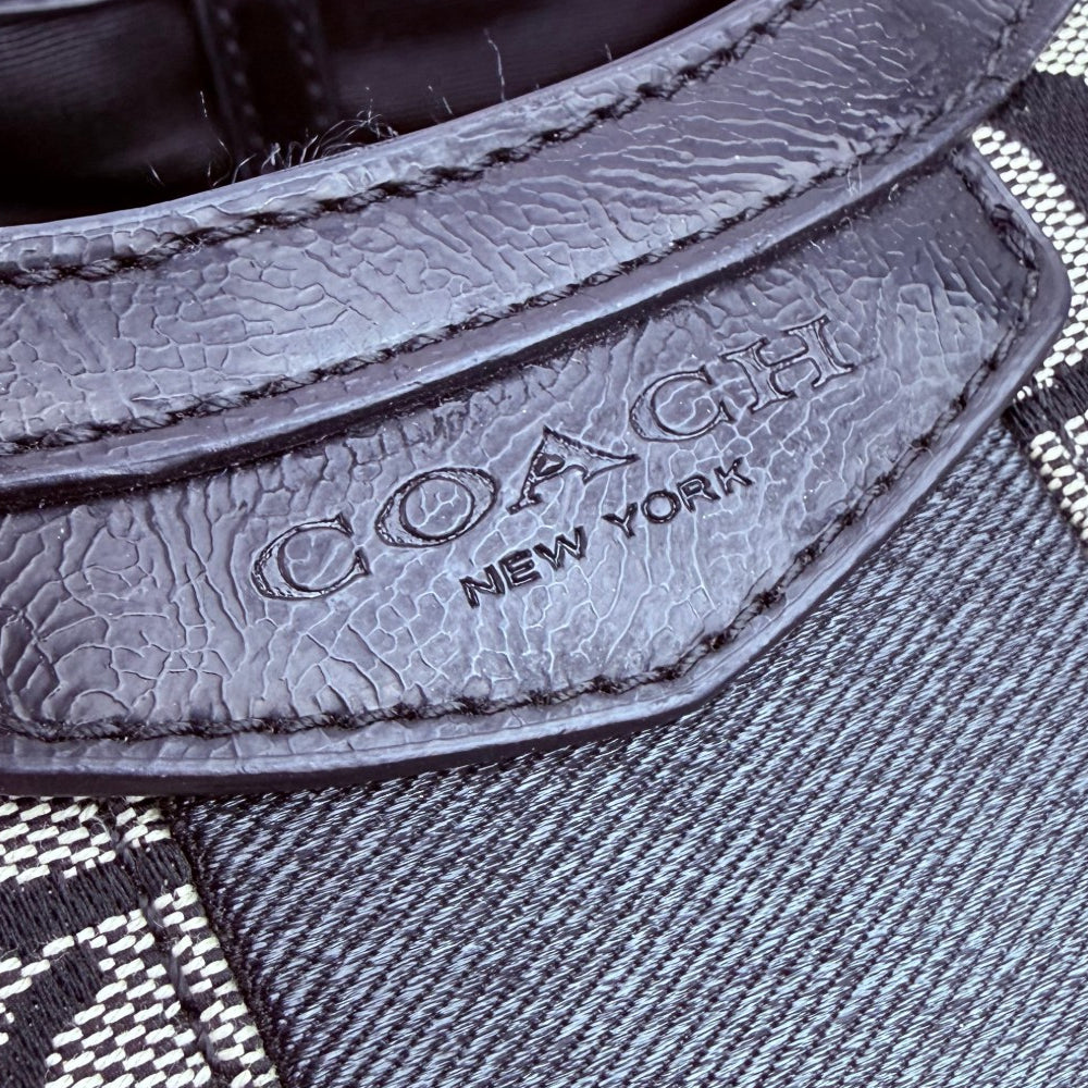 COACH Devin Signature Grey Canvas Shoulder Bag LHQ1961
