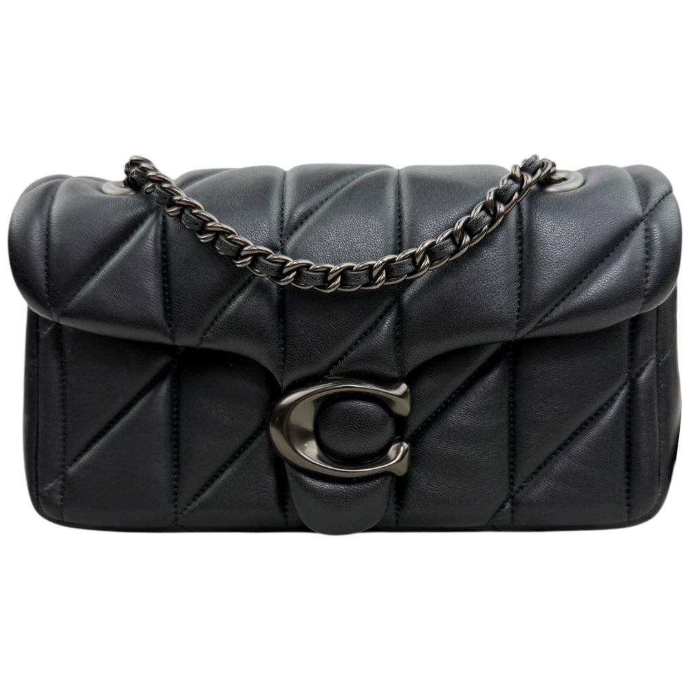 COACH Tabby Black Leather Quilted Shoulder Bag LHQ1963