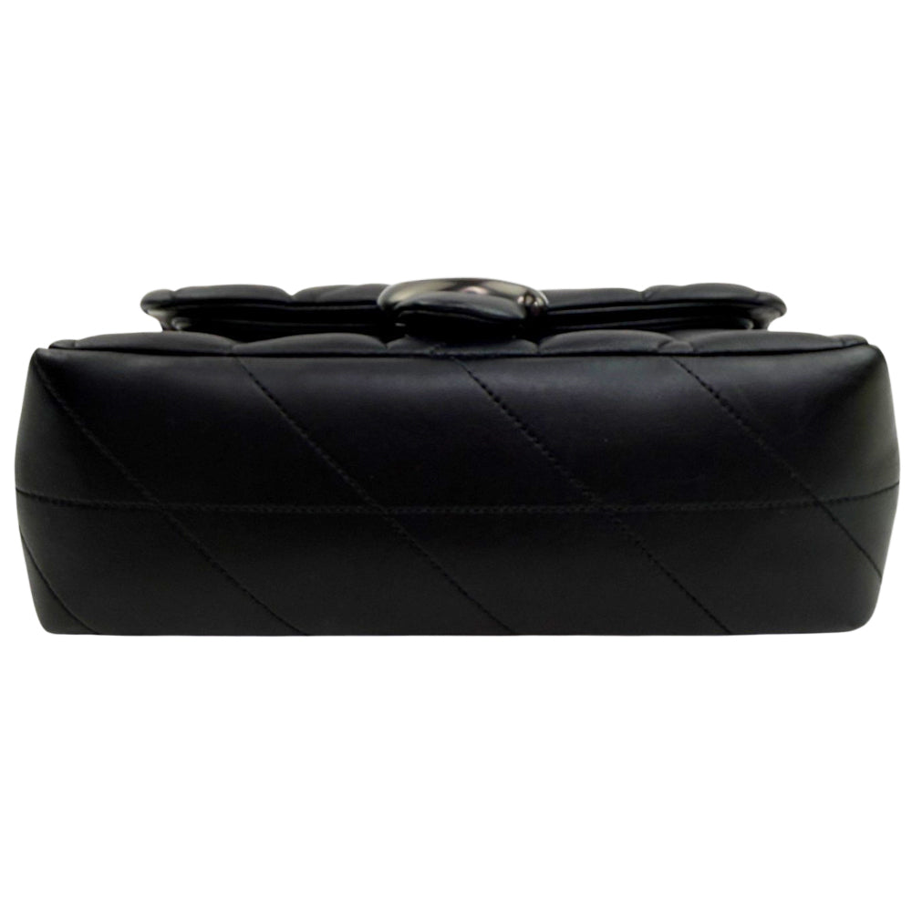 COACH Tabby Black Leather Quilted Shoulder Bag LHQ1963