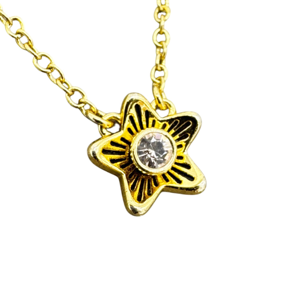 COACH Gold Crystal Star Necklace LHQ1964