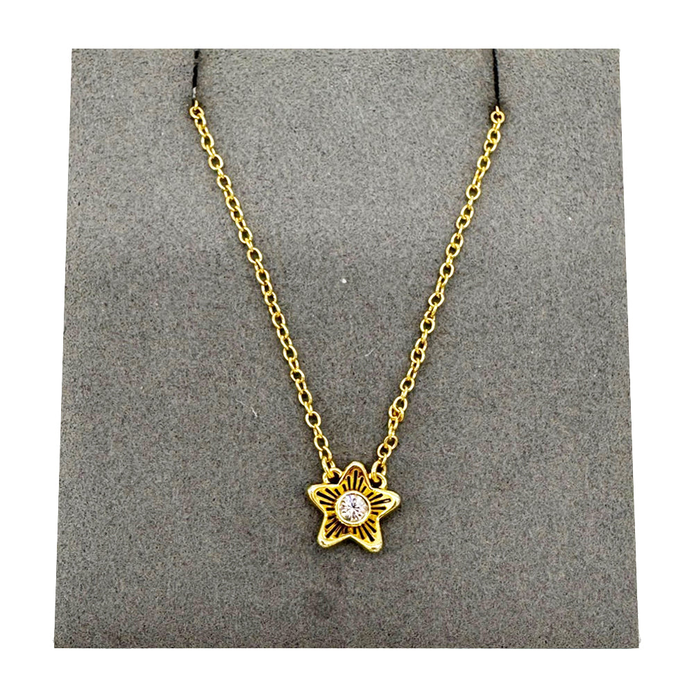 COACH Gold Crystal Star Necklace LHQ1964
