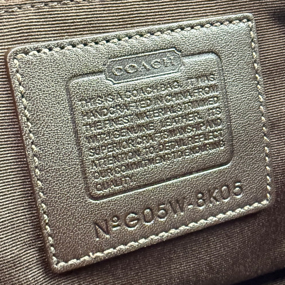 COACH Signature Dark Brown Boston Bag LHQ1966