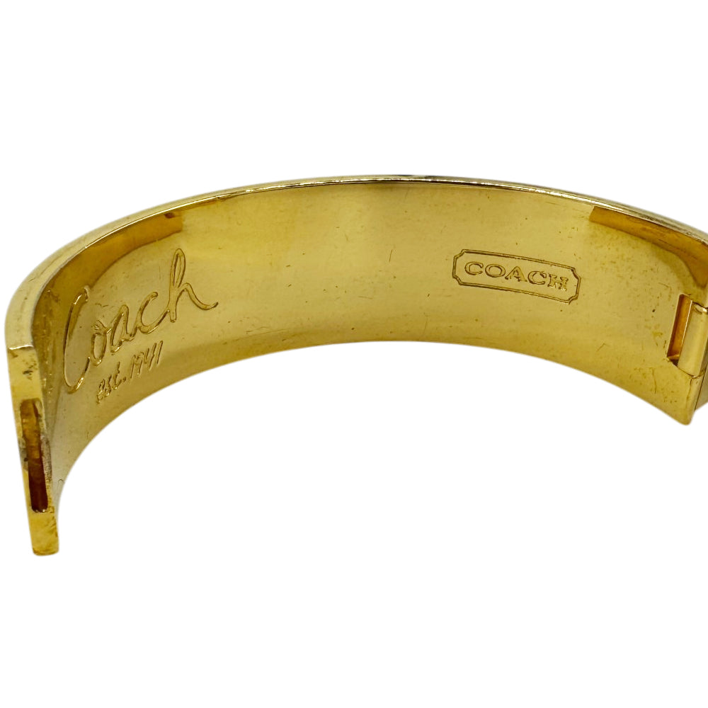 COACH Gold Enamel Bangle Bracelet LHQ1969