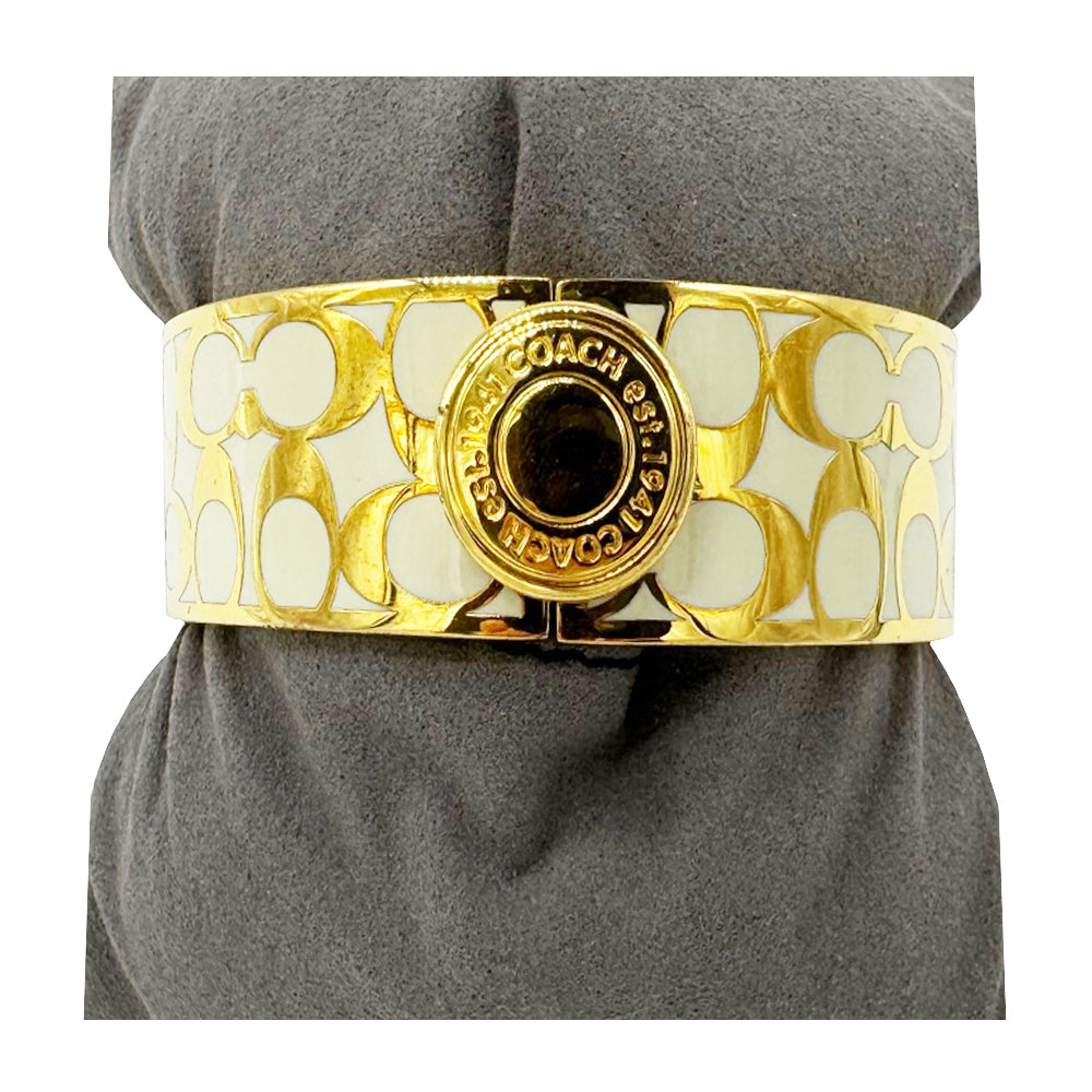 COACH Gold Enamel Bangle Bracelet LHQ1969
