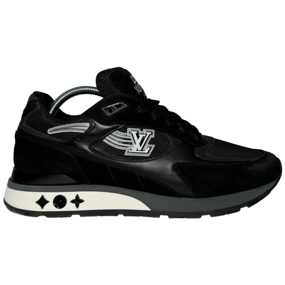 LOUIS VUITTON Run Away Trainers Piel Ante Negro Talla 8 UK LHQ197