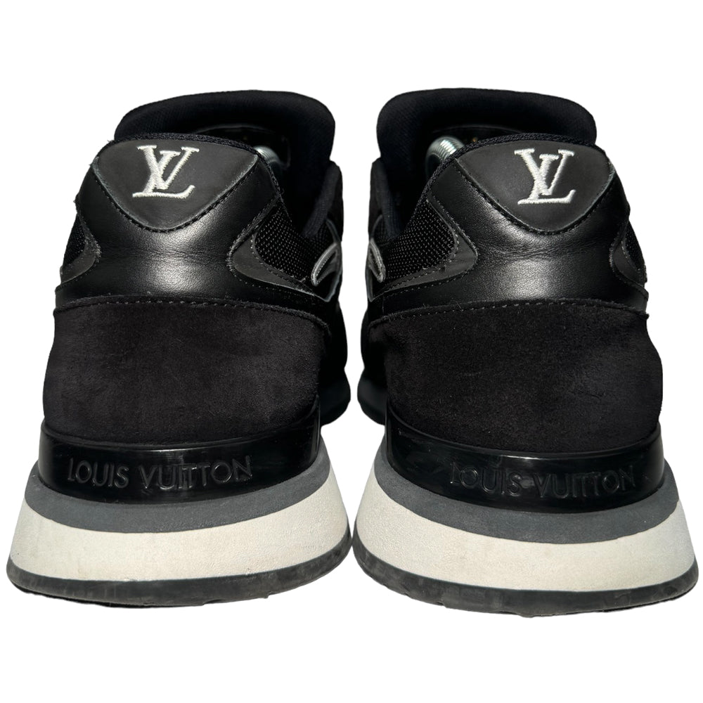 LOUIS VUITTON Run Away Trainers Piel Ante Negro Talla 8 UK LHQ197