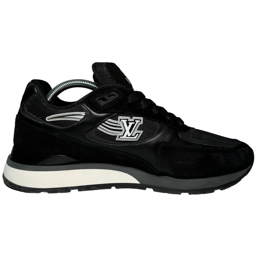 LOUIS VUITTON Run Away Trainers Piel Ante Negro Talla 8 UK LHQ197