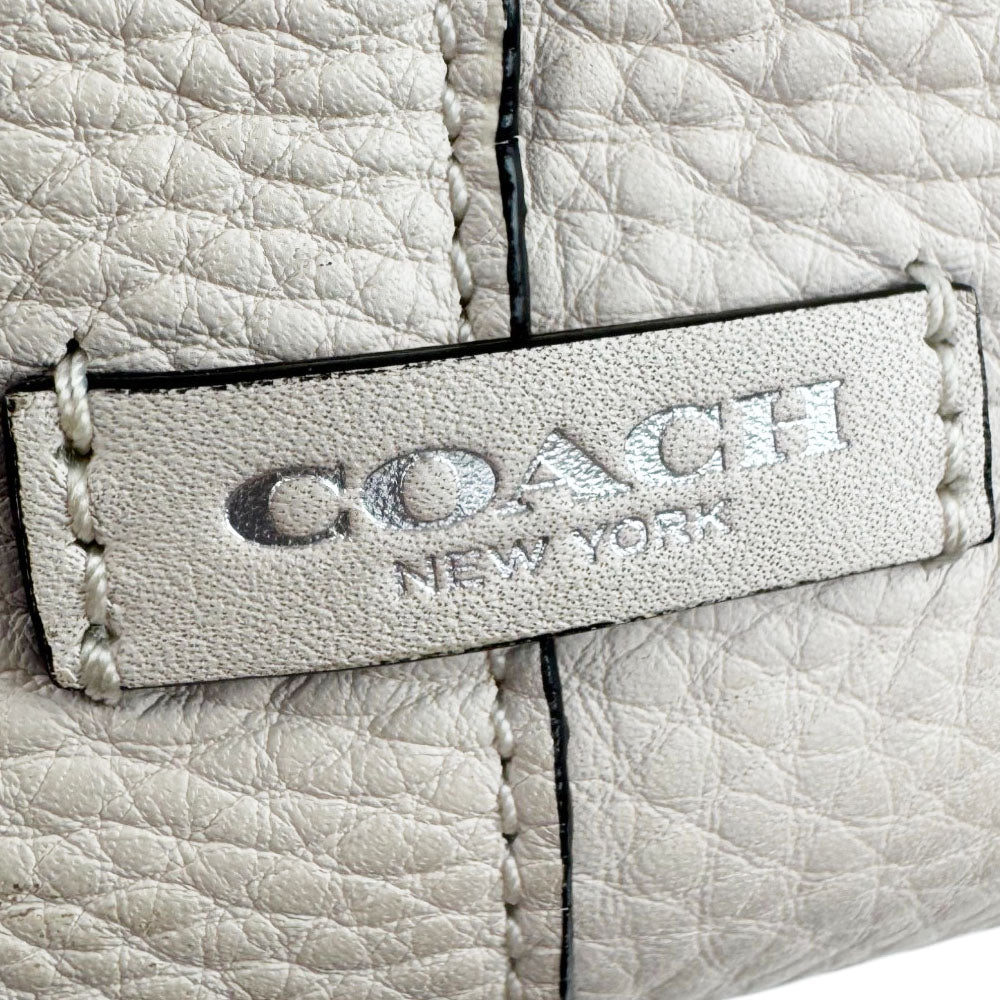 COACH Bleeker Zip Top White Leather Shoulder Bag LHQ1976