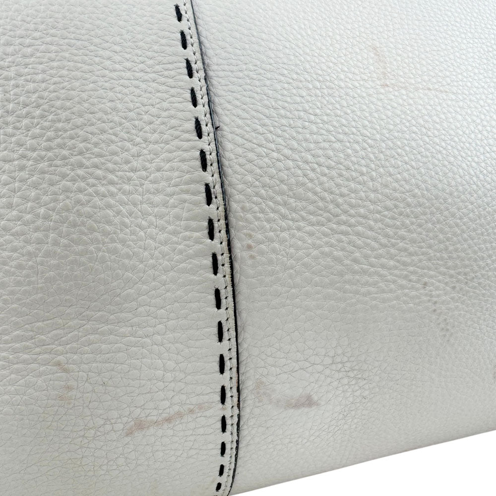 COACH Bleeker Zip Top White Leather Shoulder Bag LHQ1976