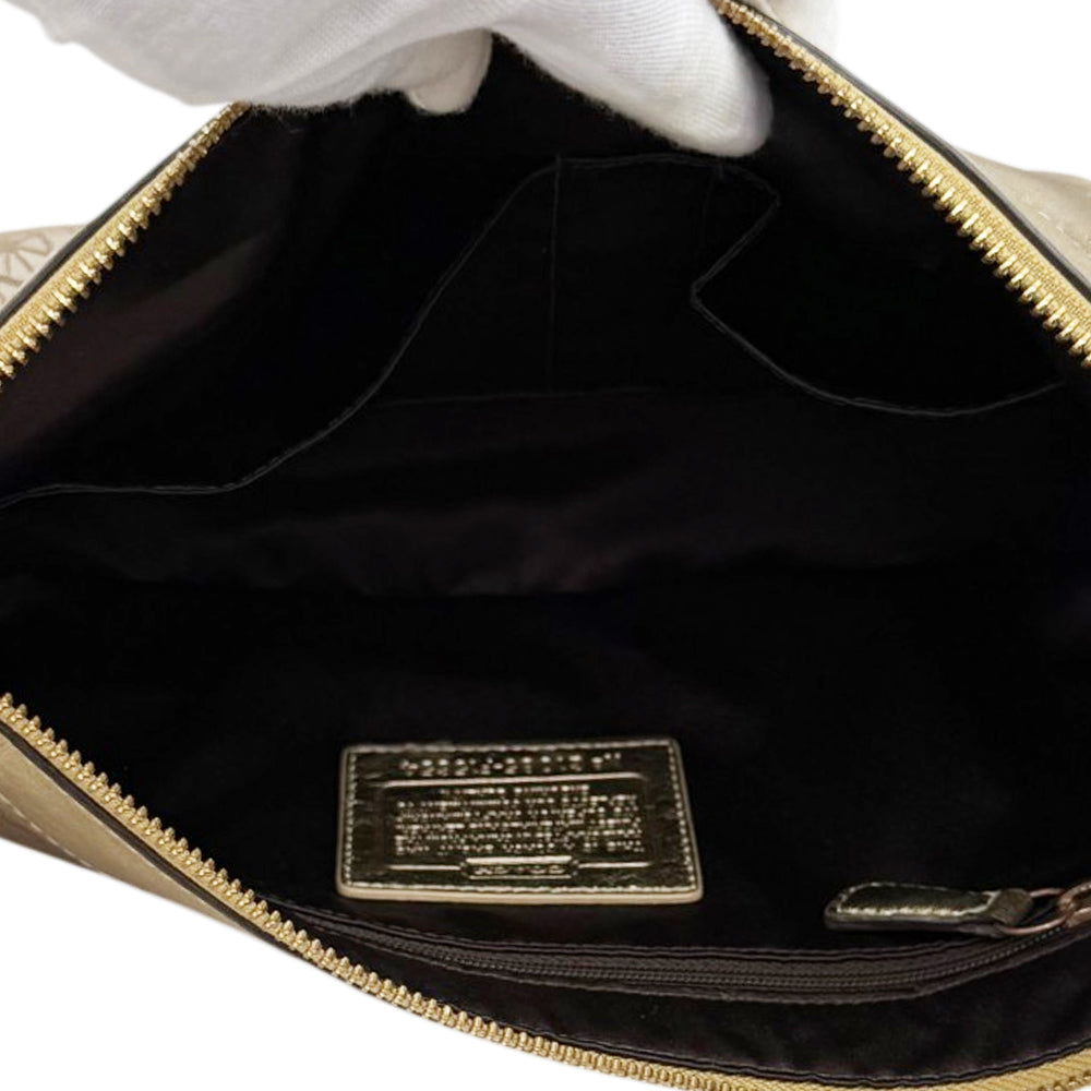 COACH Brown Signature Canvas Shoulder Bag LHQ1977