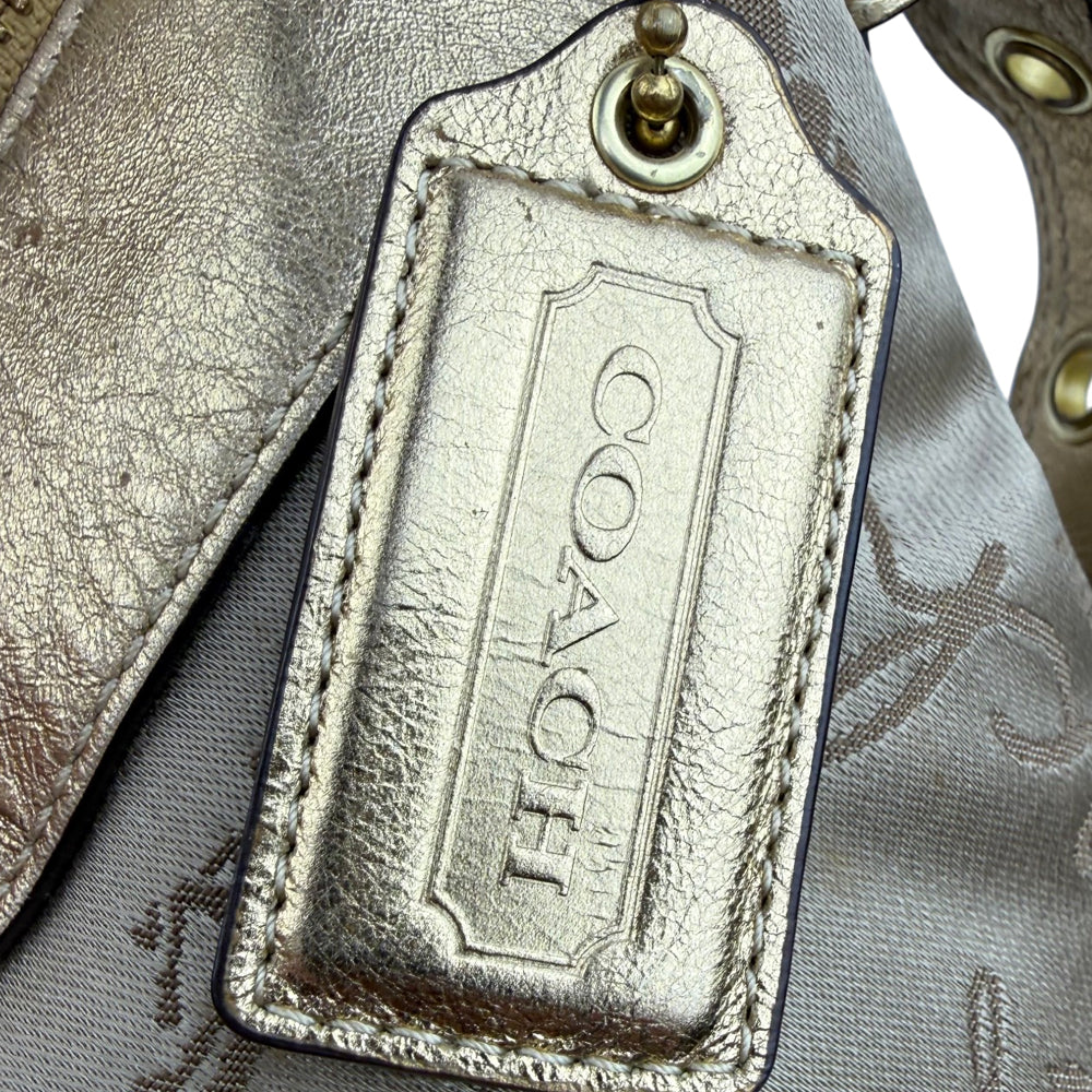 COACH Brown Signature Canvas Shoulder Bag LHQ1977