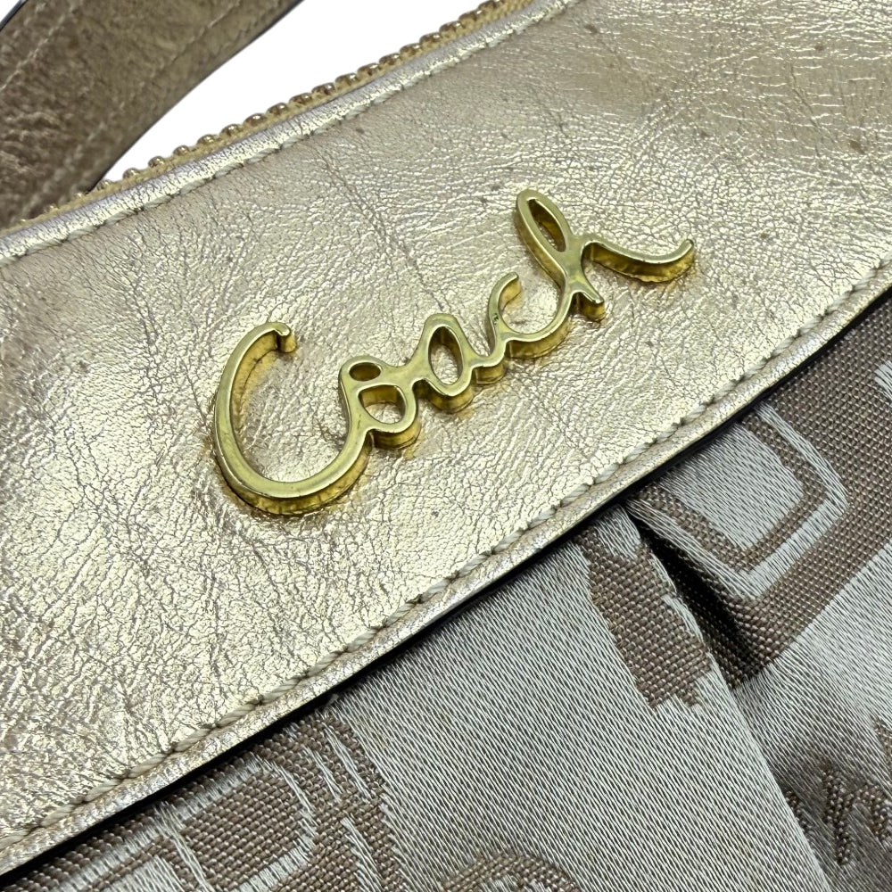 COACH Brown Signature Canvas Shoulder Bag LHQ1977