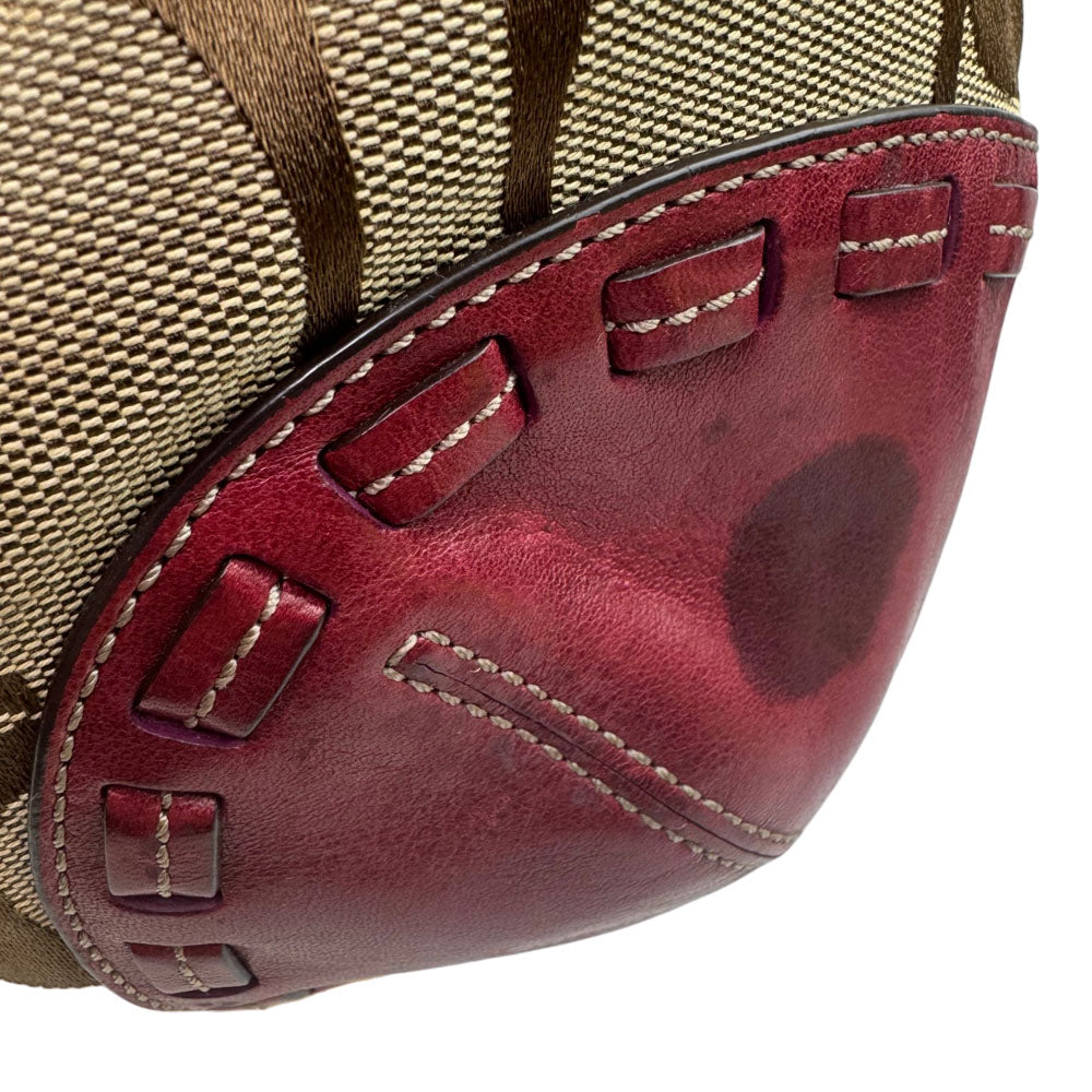 COACH Ergo Signature Canvas Brown Shoulder Bag LHQ1978