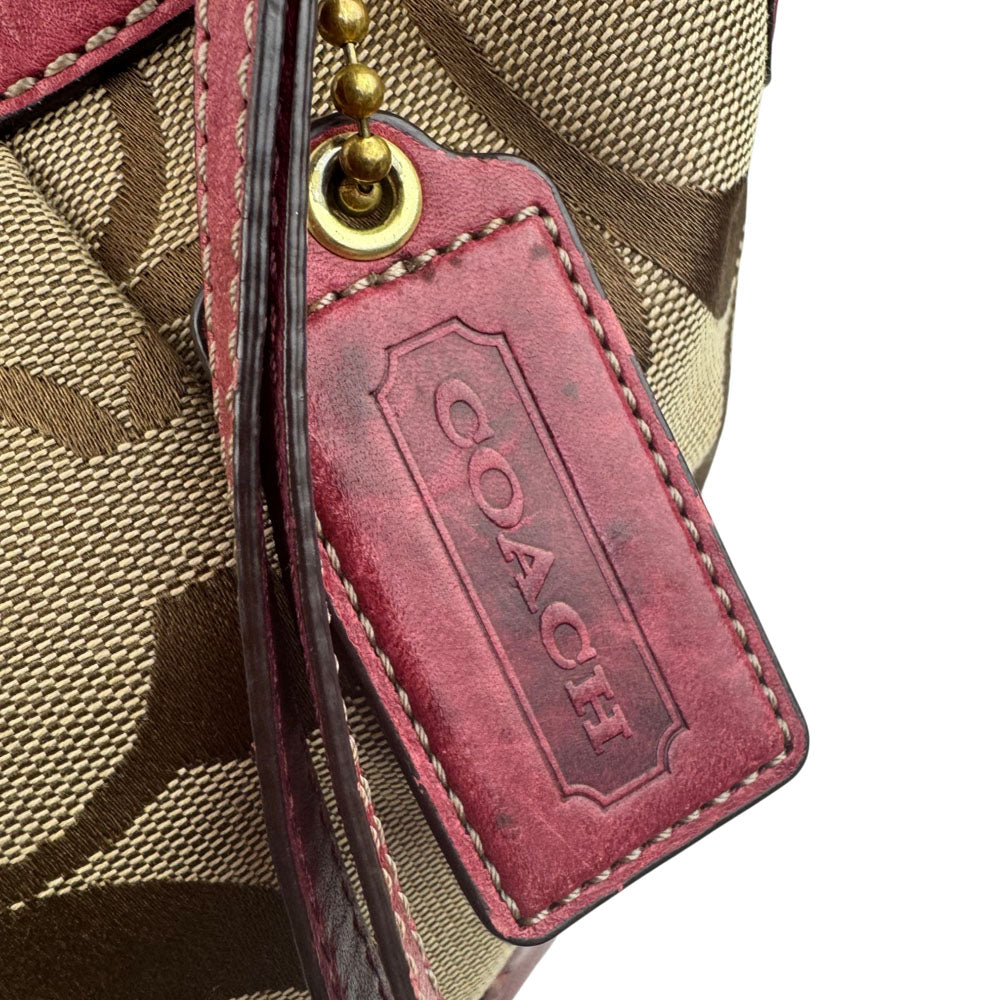 COACH Ergo Signature Canvas Brown Shoulder Bag LHQ1978