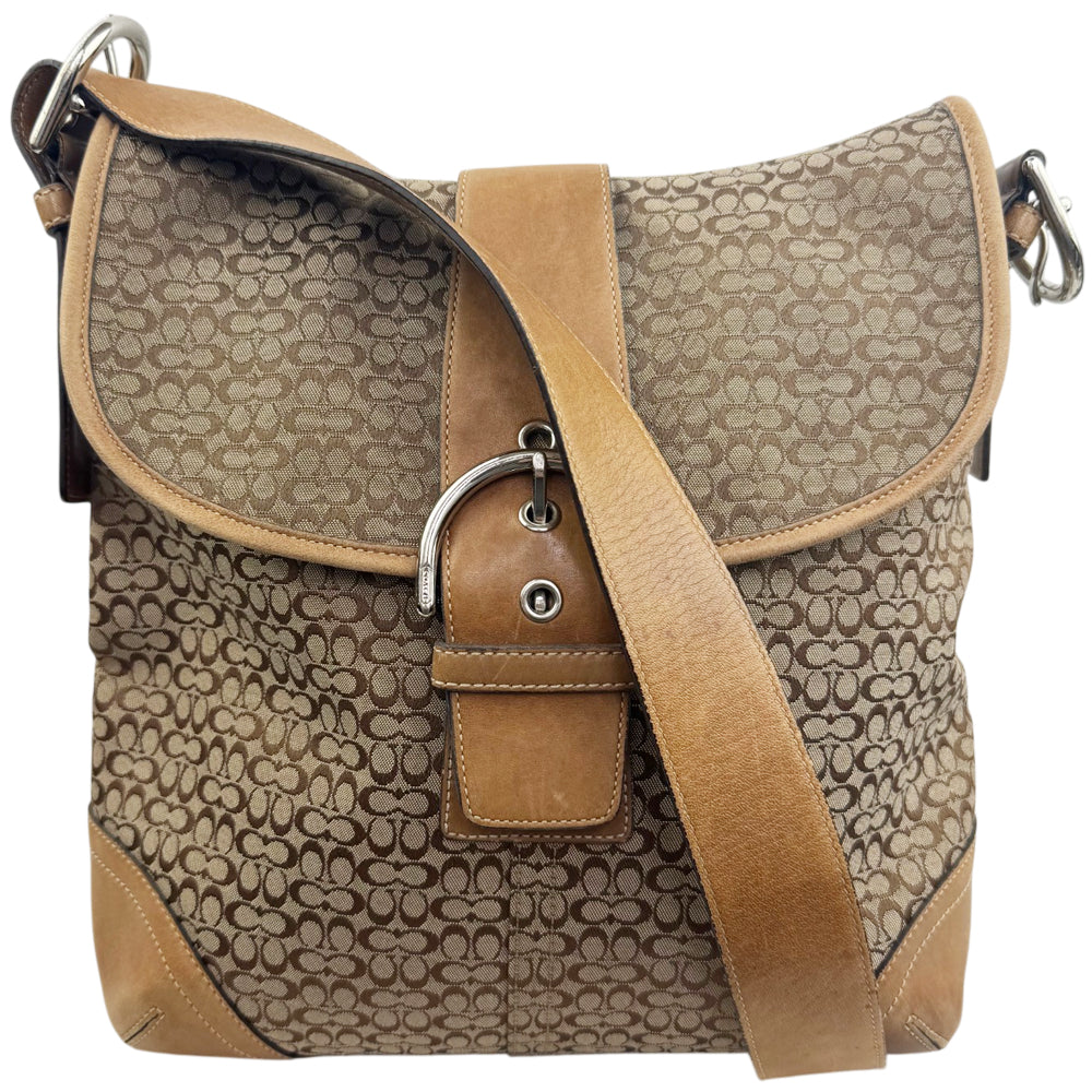 COACH Brown Signature Soho Hobo Shoulder Bag LHQ1979