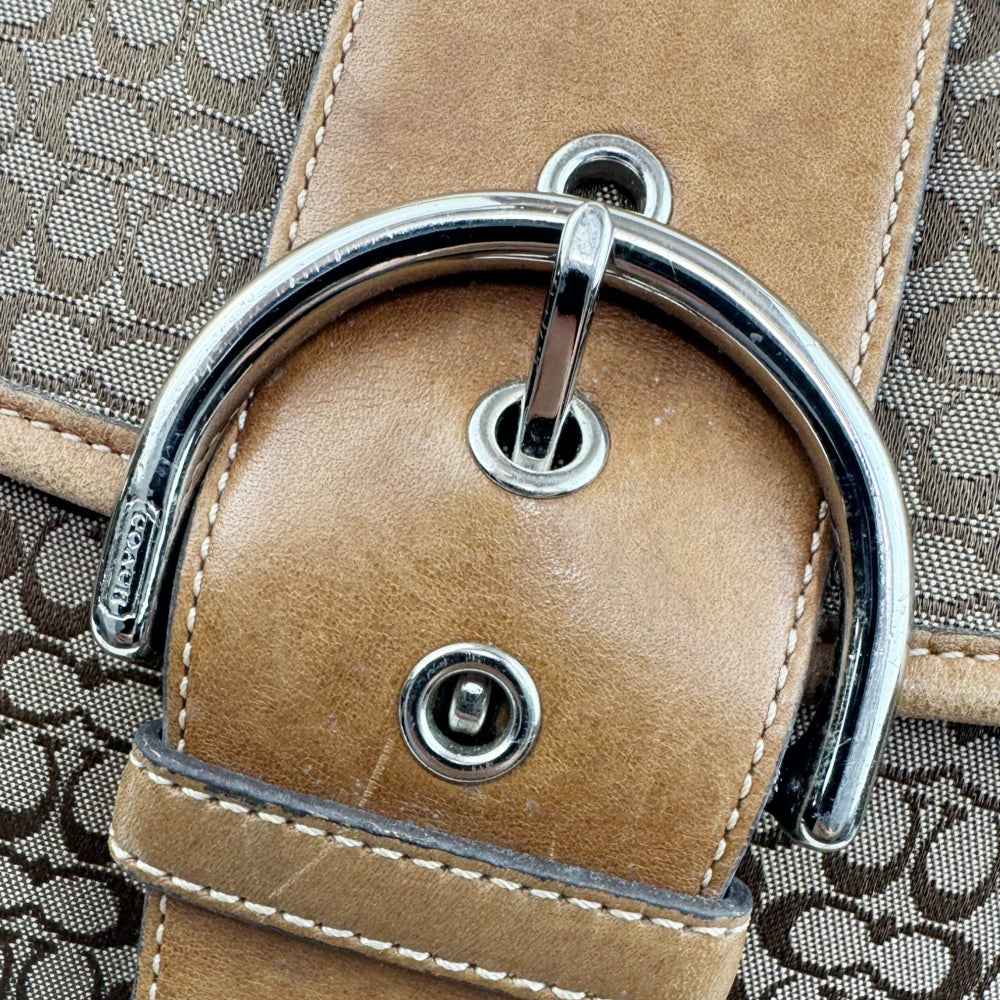 COACH Brown Signature Soho Hobo Shoulder Bag LHQ1979
