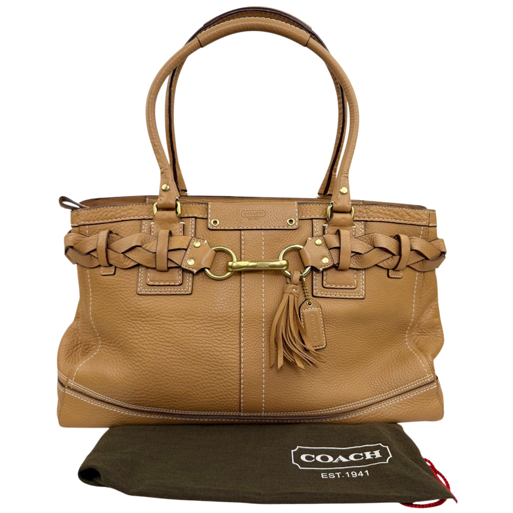 COACH Hampton Brown Leather Shoulder Bag LHQ1981