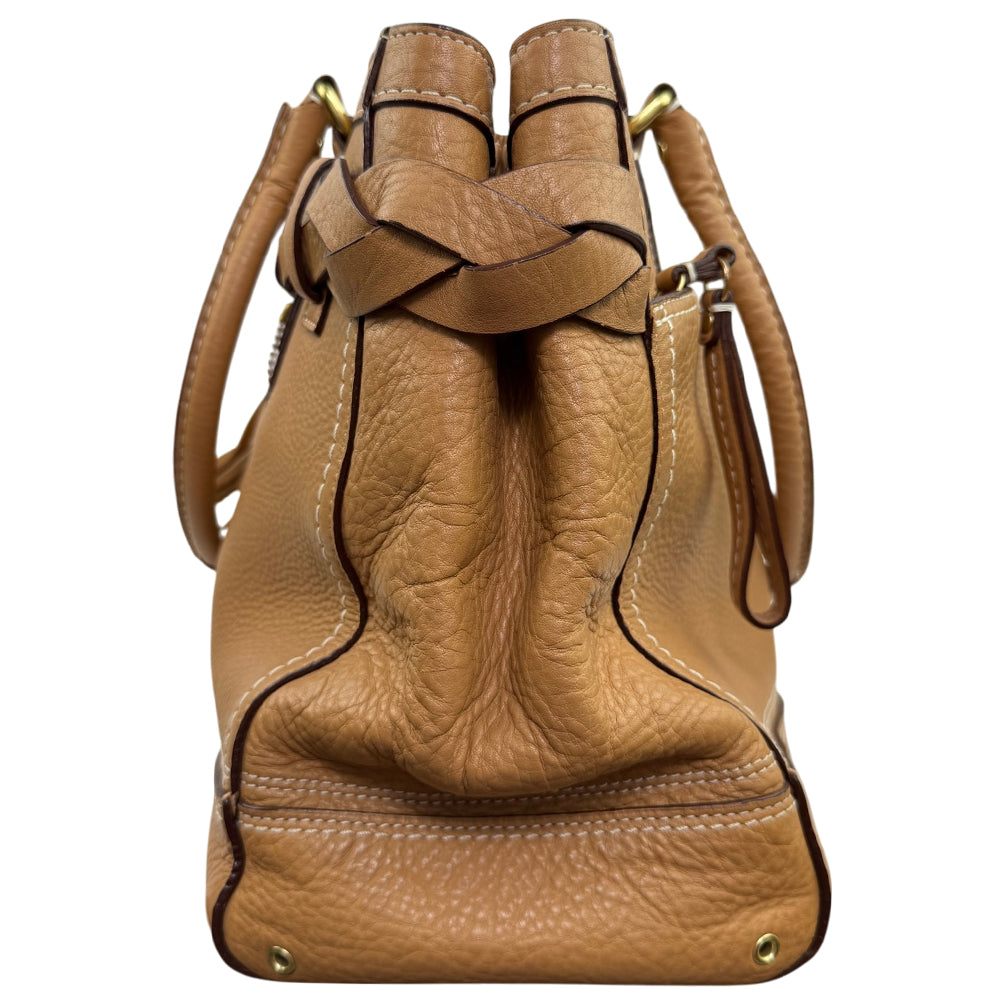 COACH Hampton Brown Leather Shoulder Bag LHQ1981