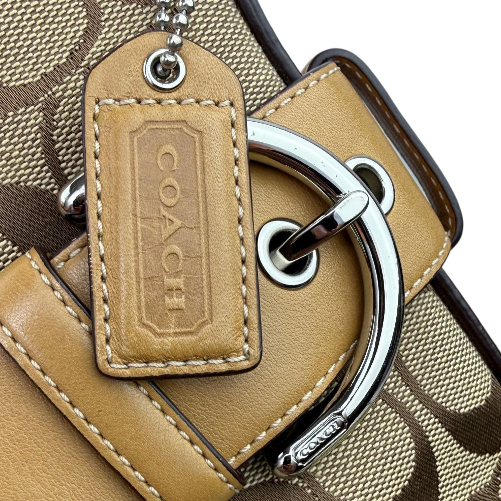 COACH Soho Brown Signature Canvas Shoulder Bag LHQ1989