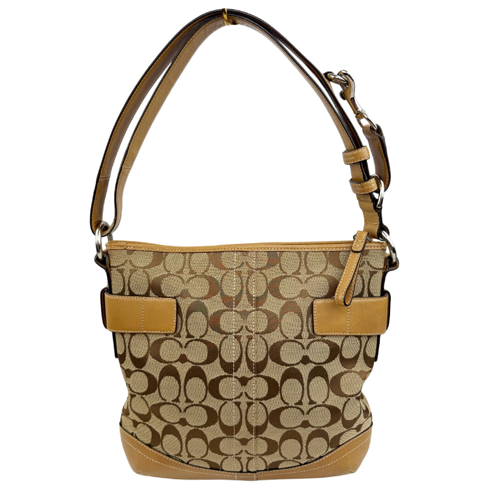 COACH Soho Brown Signature Canvas Shoulder Bag LHQ1989