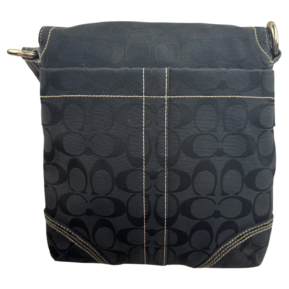 COACH Black Soho Signature Canvas and Leather Shoulder Bag LHQ1991