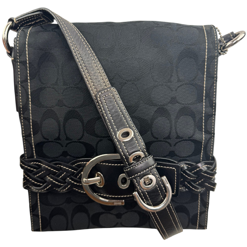 COACH Black Soho Signature Canvas and Leather Shoulder Bag LHQ1991