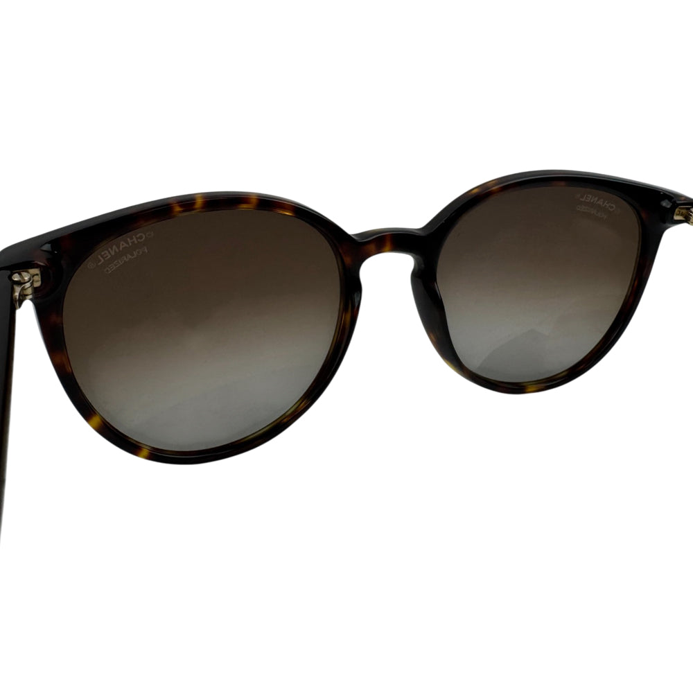 CHANEL Brown Tortoise Shell Pearl Sunglasses LHQ1993