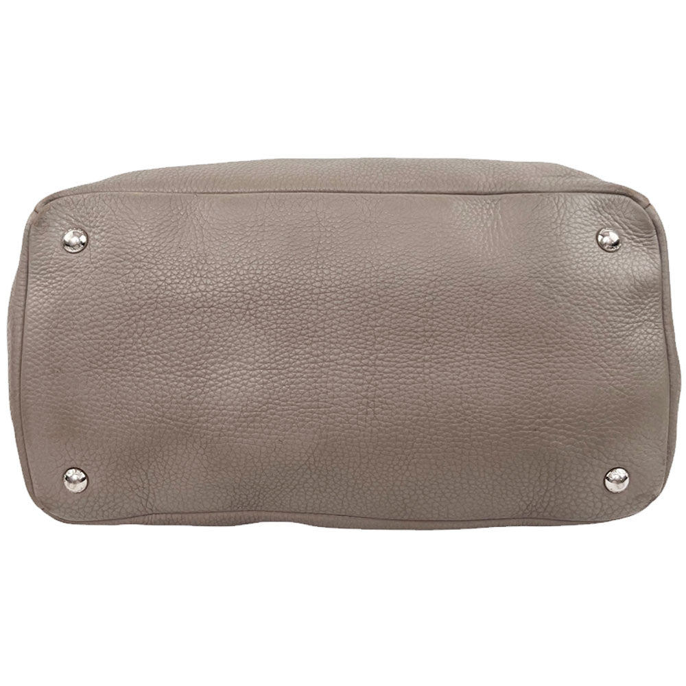 PRADA Vitello Diano Taupe Leather Handbag LHQ1996