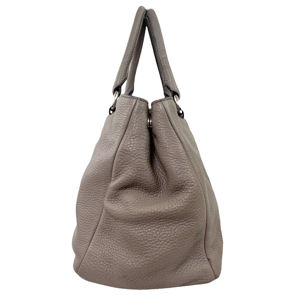 PRADA Vitello Diano Taupe Leather Handbag LHQ1996