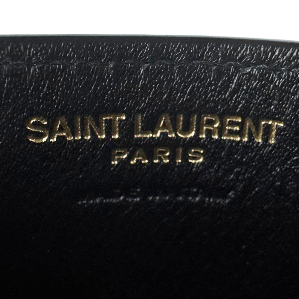 SAINT LAURENT Black Leather Card Holder LHQ1998