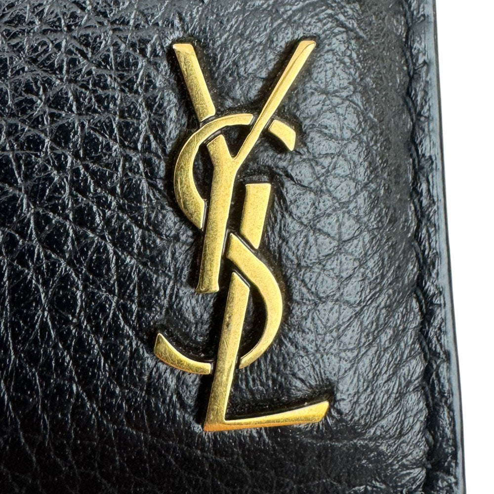 SAINT LAURENT Black Leather Card Holder LHQ1998