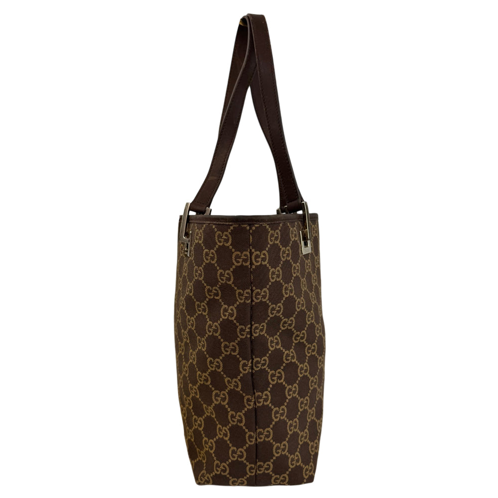 GUCCI GG Brown Canvas Bucket Shoulder Bag LHQ2014