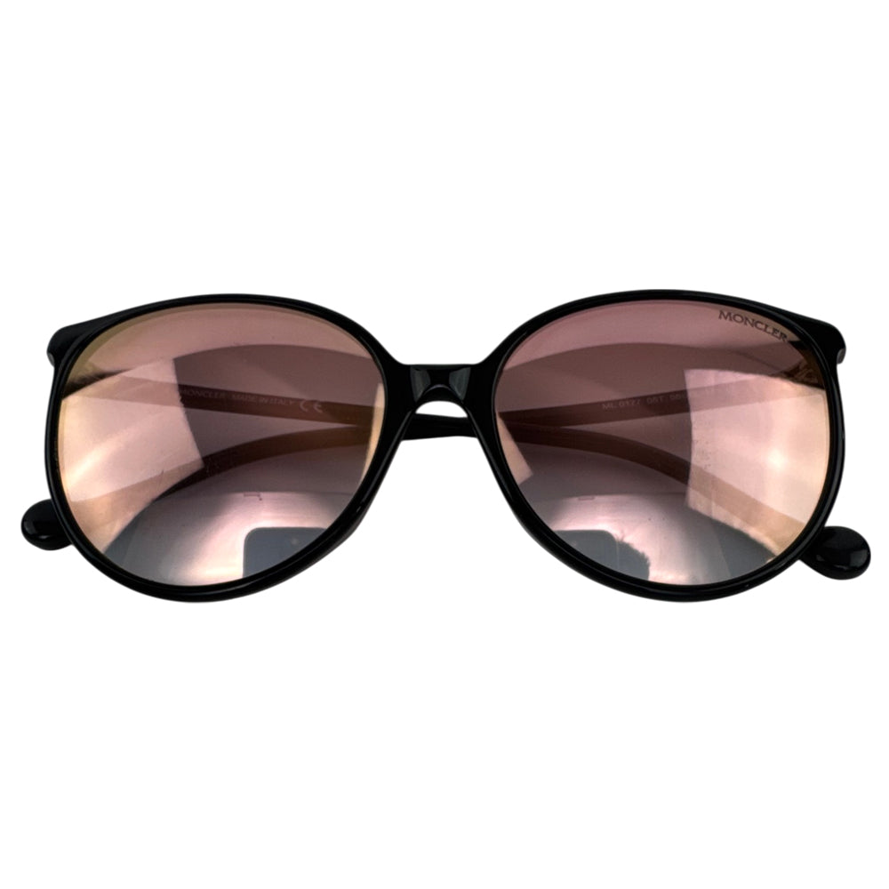 MONCLER Black Frame Pink Reflective Lens Sunglasses LHQ2023