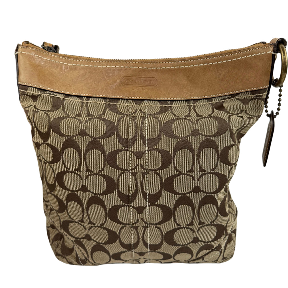 COACH Brown Signature Shoulder Hobo Bag LHQ2030
