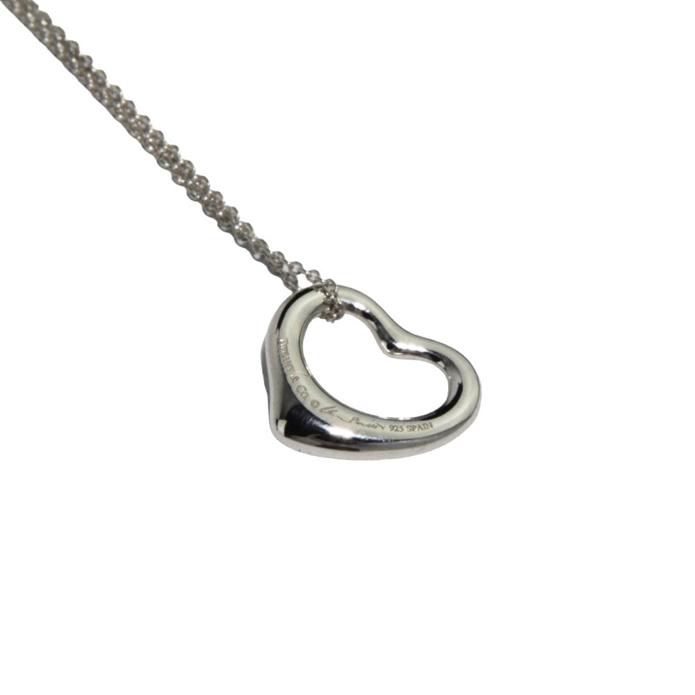 TIFFANY & Co. Necklace Open Heart Pendant Silver LHQ204