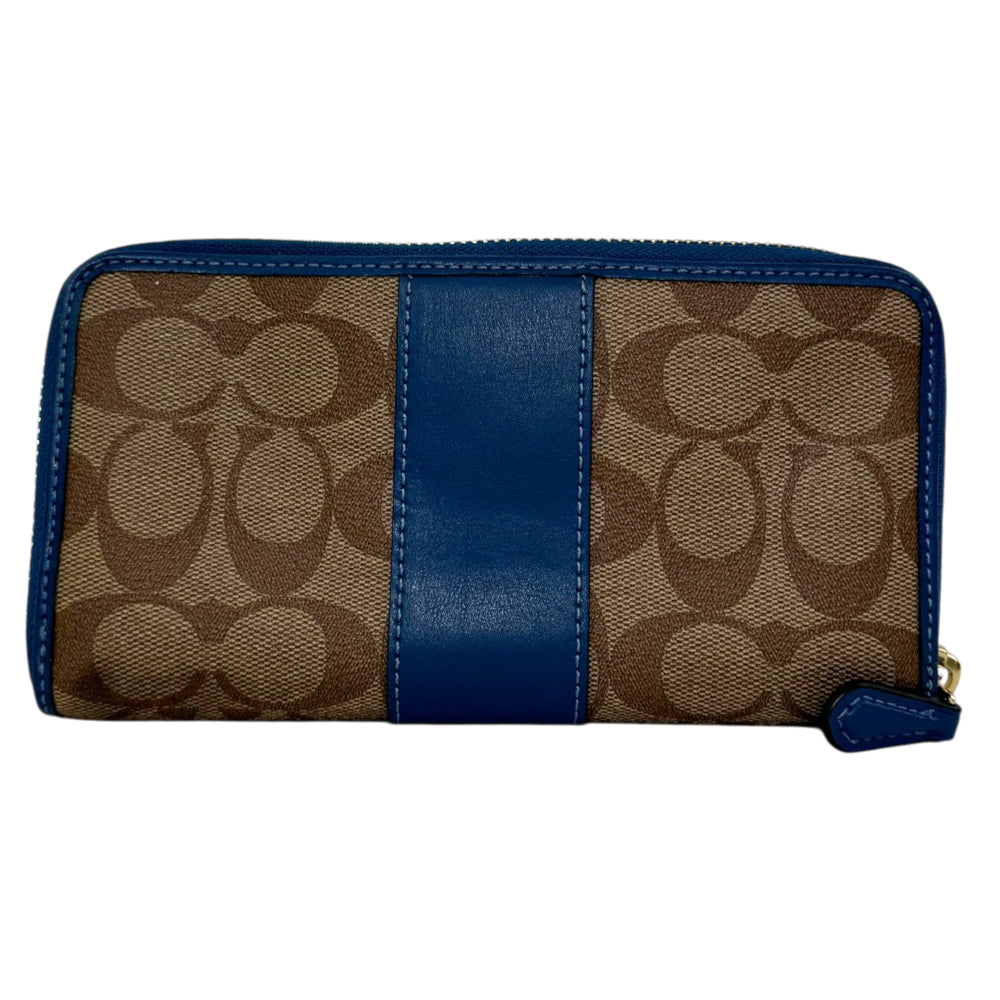 COACH Signature Brown/Blue Long Wallet LHQ2050