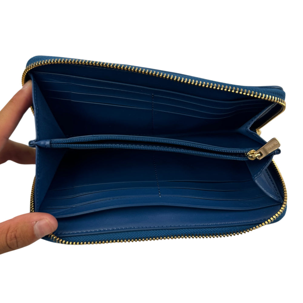 COACH Signature Brown/Blue Long Wallet LHQ2050