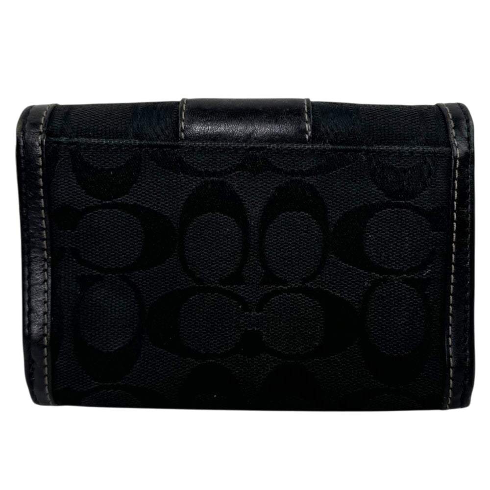 COACH Signature Black Compact Wallet LHQ2051