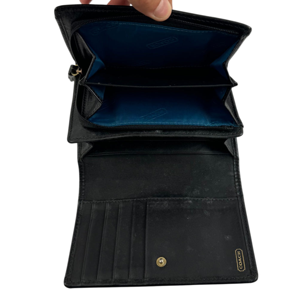 COACH Signature Black Compact Wallet LHQ2051