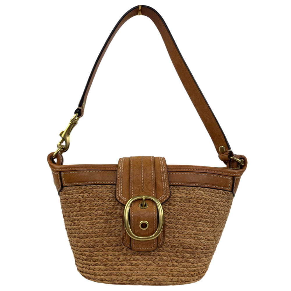 COACH Bleeker Street Straw Brown Tote Bag LHQ2054