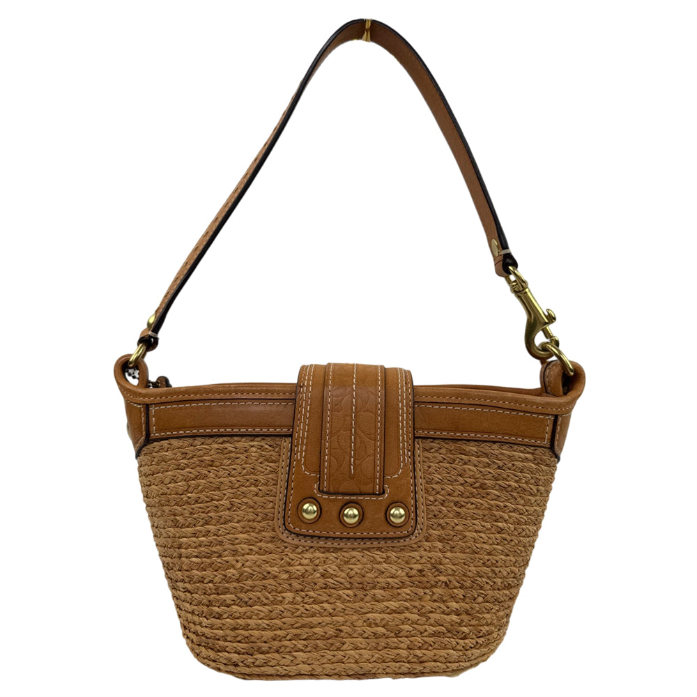 COACH Bleeker Street Straw Brown Tote Bag LHQ2054