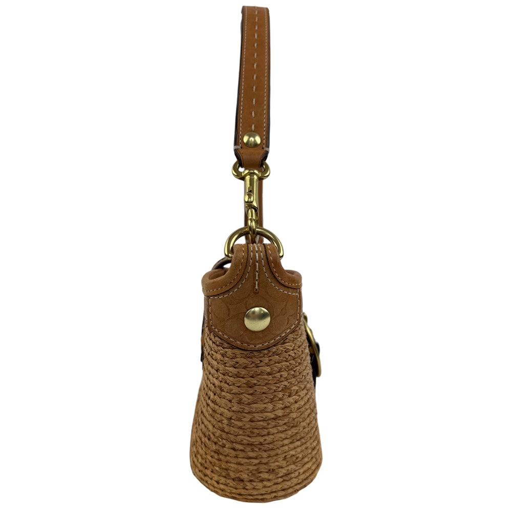 COACH Bleeker Street Straw Brown Tote Bag LHQ2054