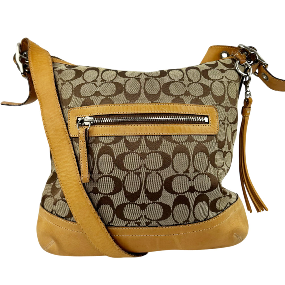 COACH Brown Signature Canvas Shoulder Crossbody Bag LHQ2066