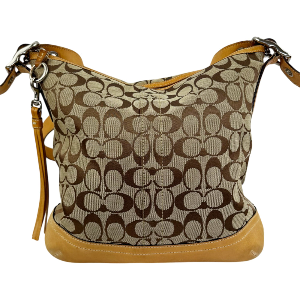 COACH Brown Signature Canvas Shoulder Crossbody Bag LHQ2066