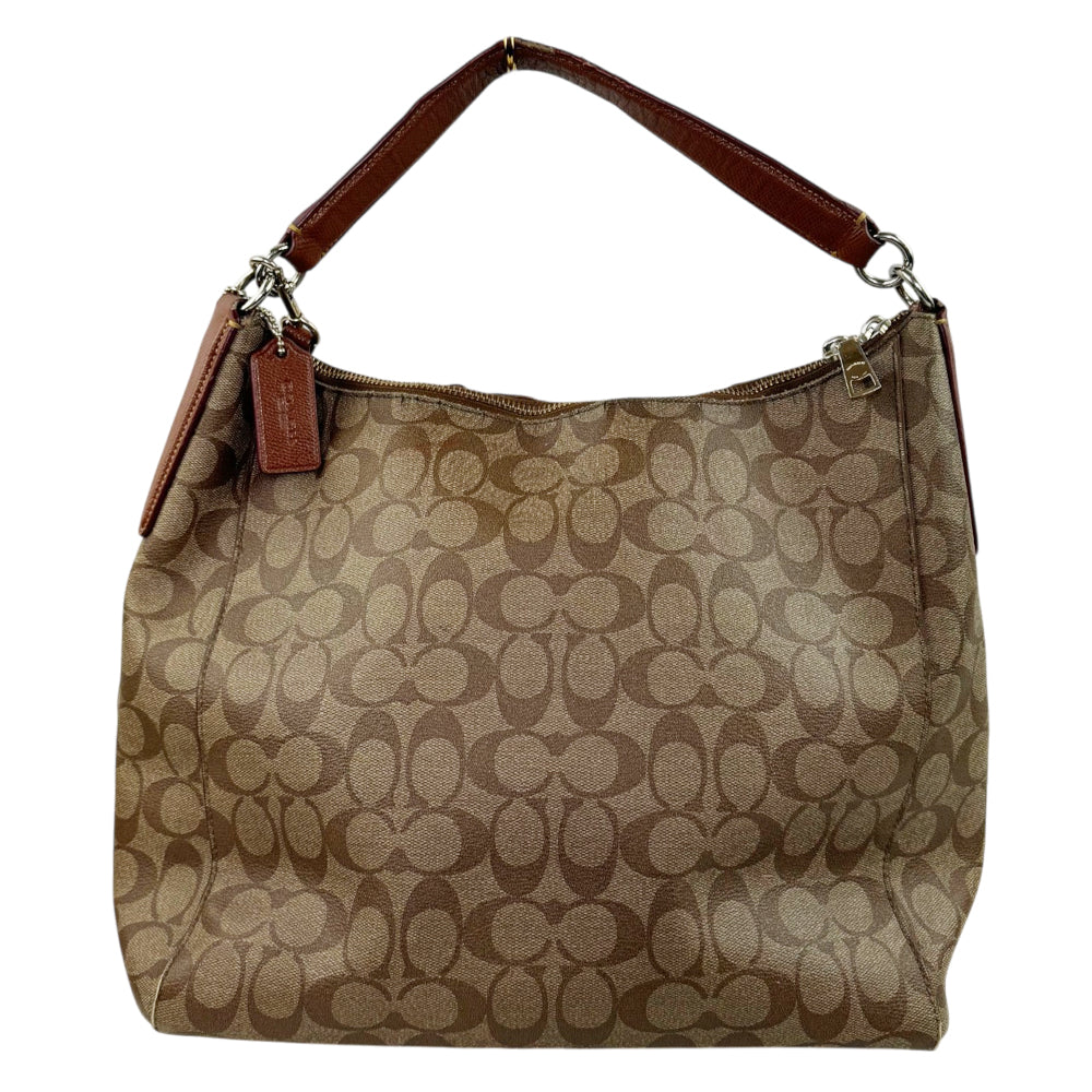 COACH Signature Brown Shoulder Hobo Bag LHQ2077