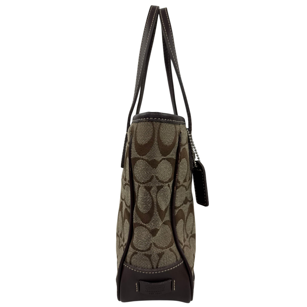 COACH Signature Brown Small Tote Bag LHQ2078