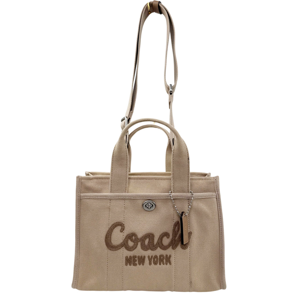 COACH Cargo 26 Beige Canvas Tote Shoulder Bag LHQ2083