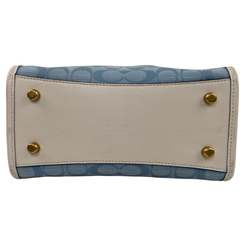 COACH Signature Field Tote 22 Light Blue Tote Shoulder Bag LHQ2087