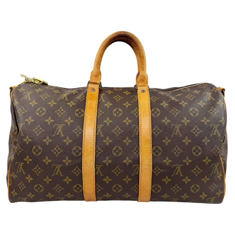 LOUIS VUITTON Monogram Keepall 45 Bandouliere Duffel Bag LHQ2094